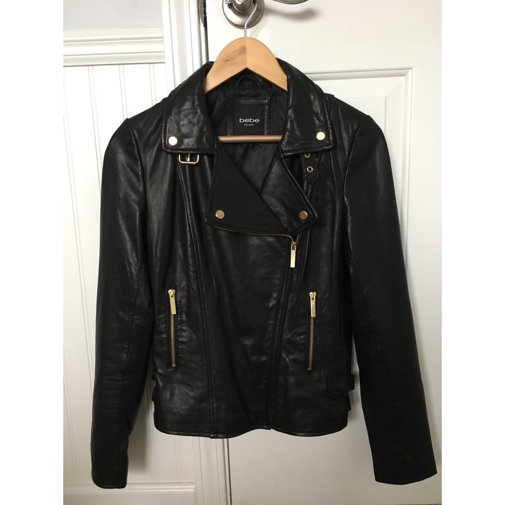 Bebe soft genuine leather moto jacket